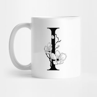 Letter I Monogram - Floral Initial Mug